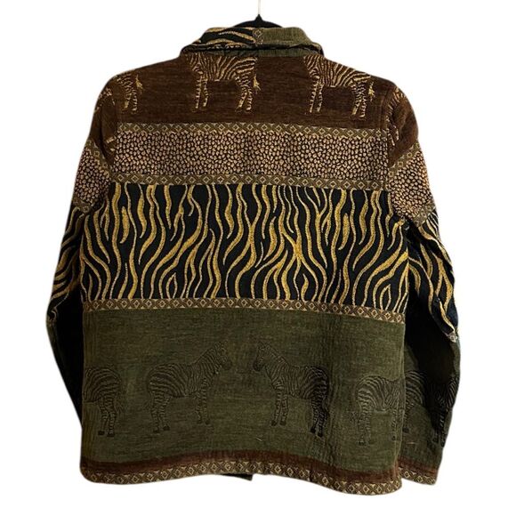 VintageWomen's Y2K Breckenridge Zebra Animal Safari Jacket Pattern Size Petite L - Picture 2 of 11